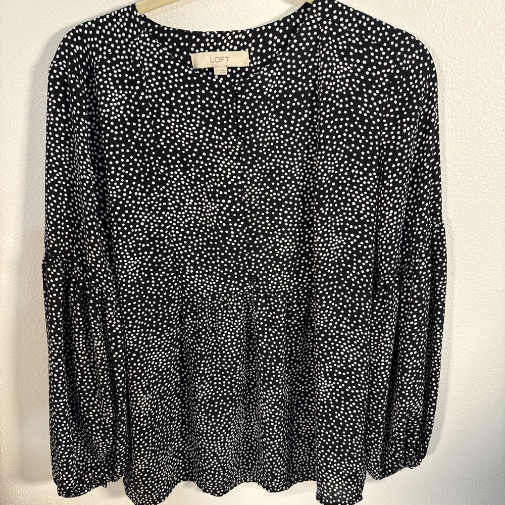 Loft women's Blouse 3/4 Button Boho L/S Sm D2